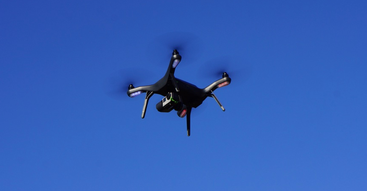 flying robot school event drone in sky